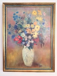 Odilon Redon, Floral Pastel On Canvas, Signed