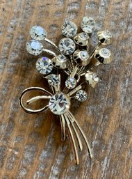 Vintage Bouquet Rhinestone Brooch