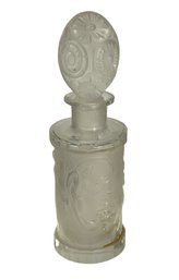 Art Deco Style Frosted Crystal Czechoslovakian Perfume Bottle Female Nudes