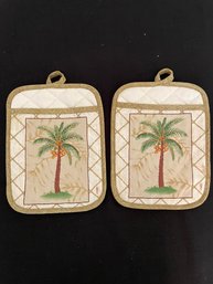 Pair Of Palm Tree Pot Holders