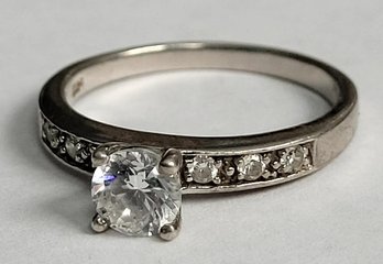 Nice Sterling Silver And CZ With Insets Band Ring