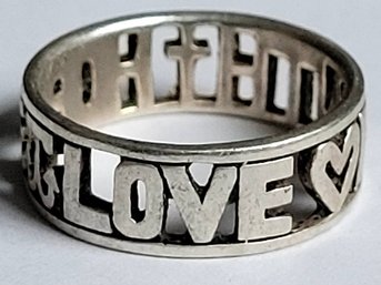 Lovely James Avery Faith Hope Love Cut Out Sterling Silver Ring