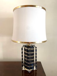 Vintage Italian Acrylic Lamp In Black & Gold