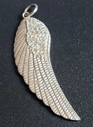 Sterling Silver Detailed Angel Wing Pendant