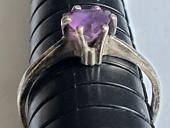 Vintage Sterling Silver Amethyst Ring