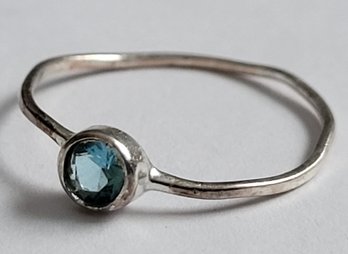 Sterling Silver Minimalist Blue Topaz Ring