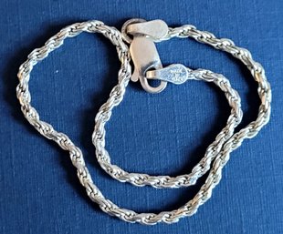 Sterling Silver Made In Italy Braided Chain Bracelet