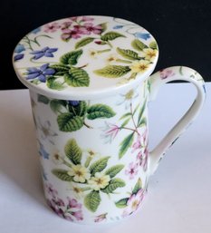 Kent Pottery Pretty Chintz Flower Design Covered Coffee, Tea Or Hot Chocolate Mug