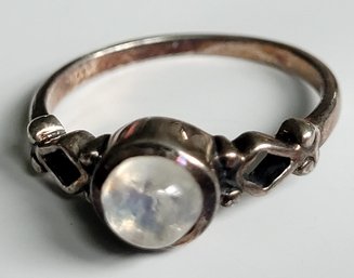 Lovely Sterling Silver Ring With Moonstone Center