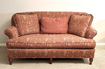 Harden Sofa Covered With A Red And Gold Paisley