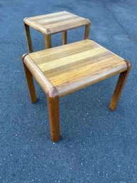 Two Lane End Table / Side Tables  - Solid Wood