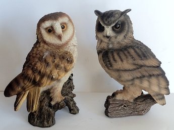 Two Nice Detailed Owl Figurines