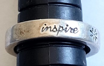Feeling Spiritual?...inspire, Renew, Uplift - Vintage Inspirational Sterling Silver Band Ring