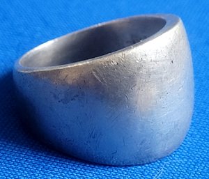 Chunky Vintage Sterling Silver Mexican Modernist Sleek Band Ring
