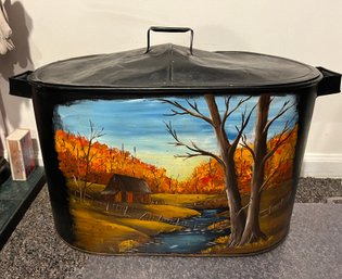 Vintage Painted Kindling Bucket