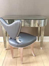 Large Deco Style Vintage Mirrored Vanity & Sweetest Chair!
