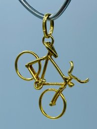 One Of A Kind 14k Yellow Gold 3D Bicycle Charm