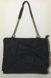 A21. Kate Spade, Large Black Bow, Chain Handles Handbag