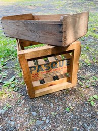 Pair Of Wood Crates - Melons  And Other