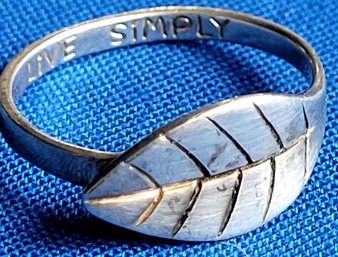 Pretty Wrap Around Leaf Sterling Silver Ring 'Live SImply'