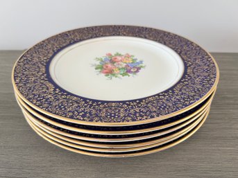 Homer Laughlin Vintage Dinner Plates With 22 Carat Gold (6)