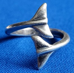 Vintage Sterling Silver Bypass Whale Tail Ring