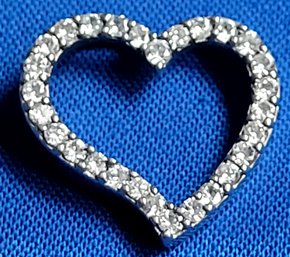 Classy Sterling Silver & Diamond Heart Pendant