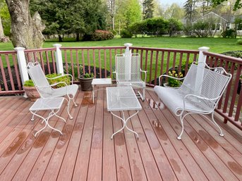 Six Piece Woodard Wrought Iron Patio Set