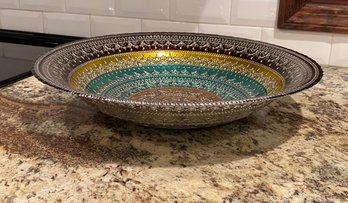 Glazed Metal Center Piece Bowl