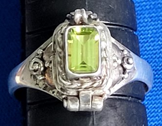 Pretty Peridot Poison Sterling Silver Ring