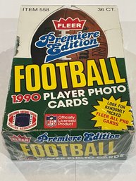1990 Fleer Premier Edition Football Factory Sealed Wax Box