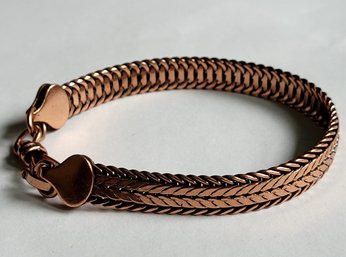 Pretty Southwestern Copper Woven Vintage Bracelet