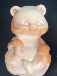 Fenton Vintage Chocolate Swirl Slag Glass Baby Bear Figurine