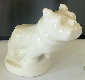 Cool Vintage White Porcelain Mack Truck Mascot Bulldog Figurine