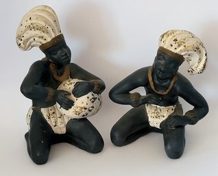 Vintage Mid Century Modern Lefton Blackamoor Celebration Dancer Figurines