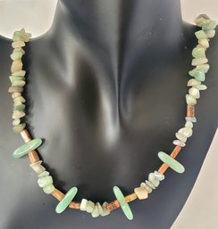 Lovely Aventurine & Agate Beaded Necklace Strand