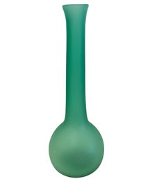 Tall Signed Satin Art Glass Vase