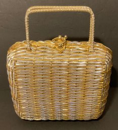 Koret Vintage Gold & Silver Metal Basket Handbag,