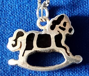 Sterling Silver Rocking Horse Pendant With Sterling Box Chain Necklace