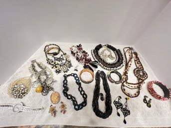 Lot #13 Costume Jewelry With Some Sterling Mixed In The Jewelry