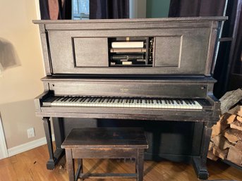 Pease Vintage New York Player Piano And Bench 60w X 29d X 55h (No Comps Online!)