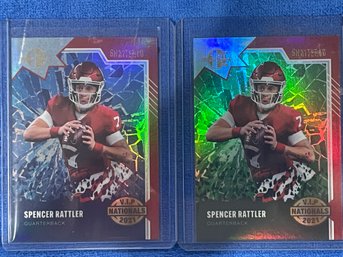 2021 Wild Card VIP Nationals Spencer Rattler Shattered Green And Blue Refractor Cards #sS-PS1   Both Cards
