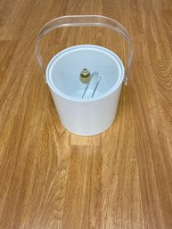 White Vinyl & Acylic Handle Ice Bucket