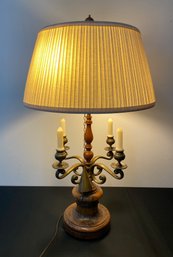 Chapman Italian Wood Lamp With Candlesticks