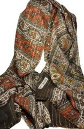 Fine Designer Blend Scarf By Richel, Paris Paisley Pattern