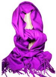 Very Fine Knit Wool Blend Purple Scarf 64' Long`