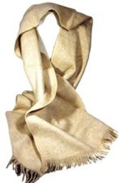 Cashmere Blend Johnstons Of Elgin, Scotland Taupe Scarf W Fringe