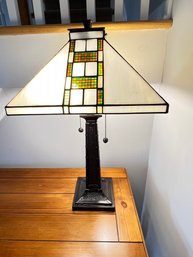 Mission Style Stained Glass Table Lamp