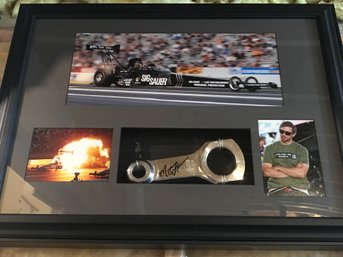 Signed Morgan Lucas Dragster Engine Piece And Photos