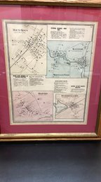 A Vintage Bedford - Mount Kisco - Katonah Framed Map.